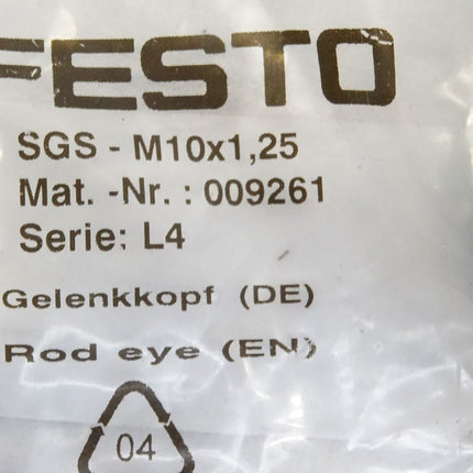 Festo 009261 Gelenkkopf SGS-M10X1,25 / Neu OVP - Maranos.de