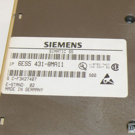 Siemens 6ES5431-8MA11 Simatic S5 6ES5 431-8MA11 E: 02
