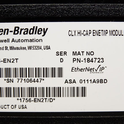 Allen-Bradley 1756-EN2T CLX ENet/IP 100M Controller / Neu
