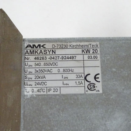 AMK AMKASYN KW20 Frequenzumrichter 20kVA 33A 3x350V Version: 03.00