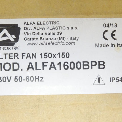 Alfa Electric Filter FAN 150x150 / ALFA1600BPB / Neu OVP