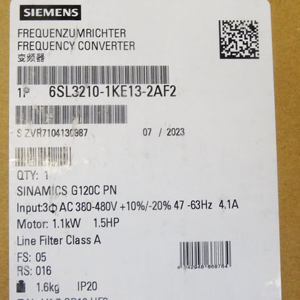 Siemens Sinamics G120C 6SL3210-1KE13-2AF2 6SL3 210-1KE13-2AF2 / Neu OVP versiegelt - Maranos.de