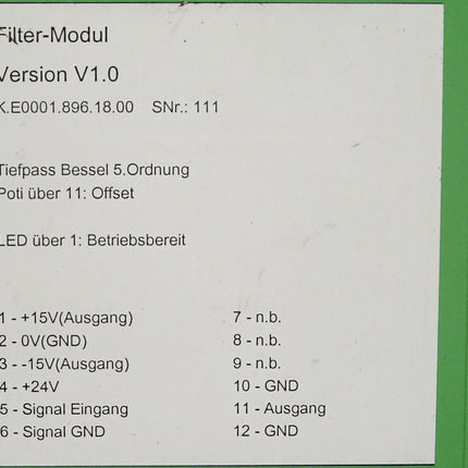 Stefan Badur electronic Filter-Modul V1.0 / K.E0001.896.18.00