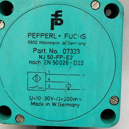 Pepperl+Fuchs 07333 NJ50-FP-E2 Induktiver Sensor - Maranos.de