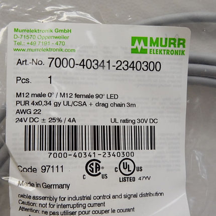 Murr Elektronik Kabel 7000-40341-2340300 / Neu OVP - Maranos.de