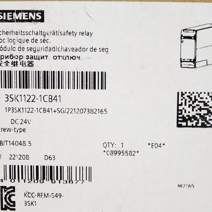 Siemens Sicherheitsschaltgerät 3SK1122-1CB41 / Neu OVP