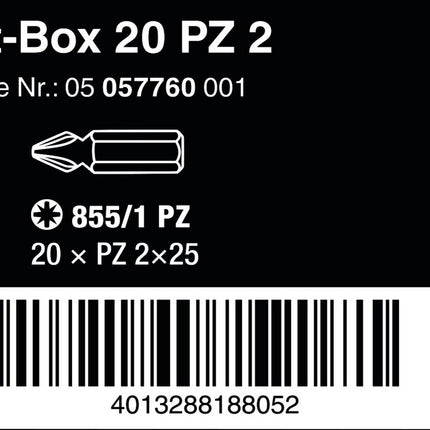 Wera 05057760001 Bit-Box 20 PZ 2 x 25 mm 20-teilig - Maranos.de