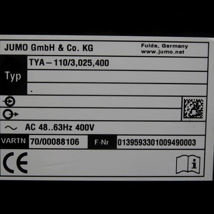 Jumo TYA-110/3, 025, 400 TYA-110 TYA-110/3.025.400 400V 70/00088106 Thyristorleistungssteller - Maranos.de