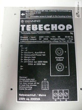 Benning Tebechop E230 G5 / 200W-PN02 Power Supply E230 G5/200W-PN02 NT006-2
