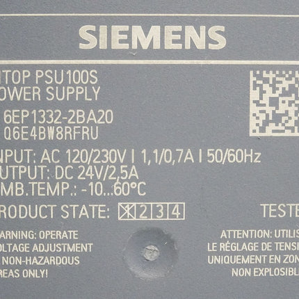 Siemens Sitop PSU100S Power Supply 6EP1332-2BA20 - Maranos.de