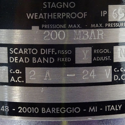 Wika Ettore Cella MWXXDS Plattenfeder-Druckschalter 0/200mbar / Neu