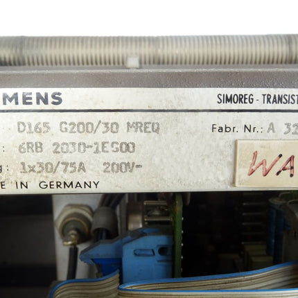 Siemens Simoreg Transistorsteller D165 G200/30MREQ / 6RB2030-1EG00