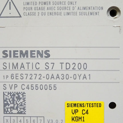 Siemens Front + Backcover TD200 Panel 6ES7272-0AA30-0YA1 Top Zustand - Maranos.de