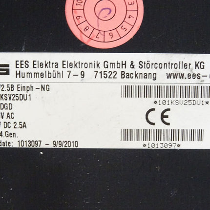 EES Elektra Störcontroller KSV2.5B Einph-NG 101KSV25DU1 230V AC 24V DC 2.5A - Maranos.de