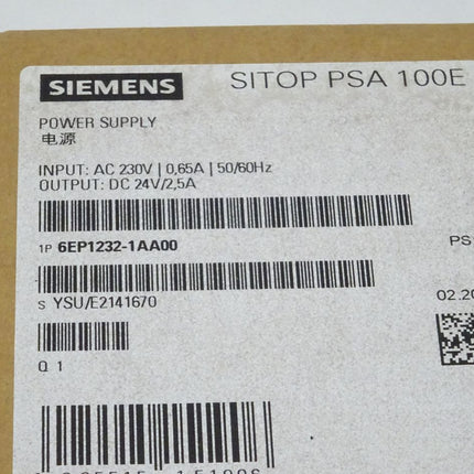 Siemens SITOP PSA 100 E 6EP1232-1AA00 Power Supply / NEU-OVP versiegelt