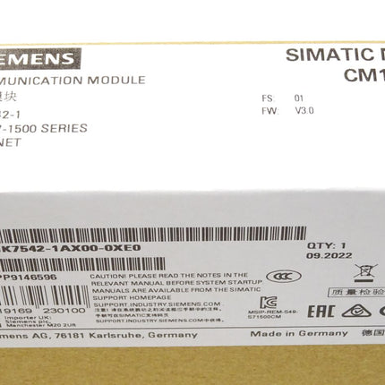 Siemens Communication Module Simatic Net CM1542 6GK7542-1AX00-0XE0 / Neu OVP versiegelt - Maranos.de