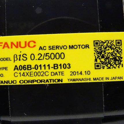 FANUC AC SERVO MOTOR A06B-0111-B103 ßiS 0.2/5000 Servomotor - NEU-OVP