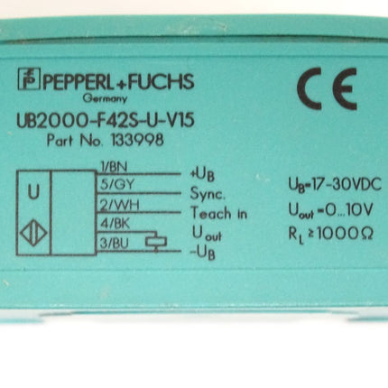 Pepperl+Fuchs Ultraschall-Sensor 133998 UB2000-F42S-U-V15 / Neuwertig - Maranos.de