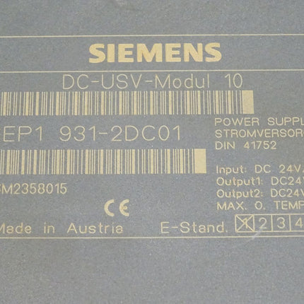 Siemens SITOP Power DC-USV-Modul 10 / 6EP1931-2DC01