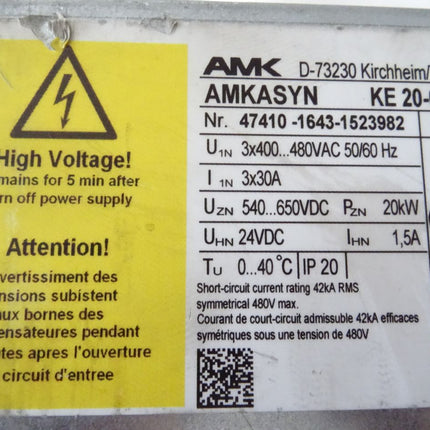 AMK AMKASYN KE20-0EU / 47410-1643-1523982 / v01.03 / Servomodul