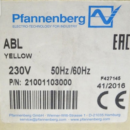 Pfannenberg ABL 21001103000 Blitzlampe Gelb NEU/OVP