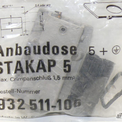 NEU/OVP Hirschmann 932511-106 Anbaudose STAKAP 5 | Maranos GmbH