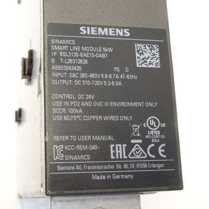 Siemens Sinamics 5kW 6SL3130-6AE15-0AB1 / 6SL3 130-6AE15-0AB1 / OVP - Maranos.de