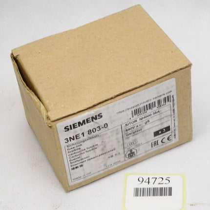 Siemens SITOR-Sicherungseinsatz 3NE1803-0 35A / Inhalt : 3 Stück / Neu OVP