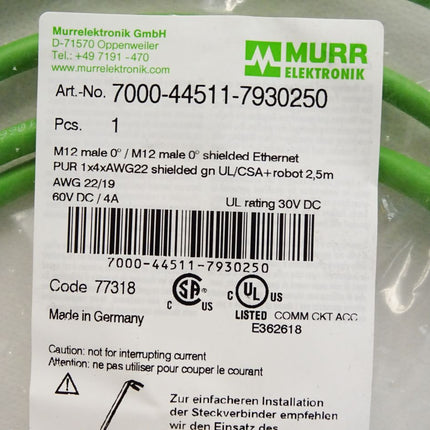 Murr Elektronik Kabel 7000-44511-7930250 / Neu OVP - Maranos.de