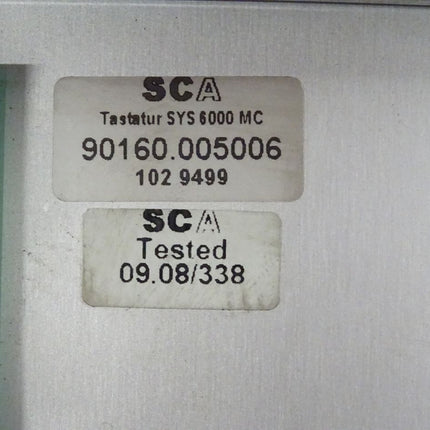 SCA Schucker SYS6000MC / 90160.005006 / 1029499  Tastatur Panel