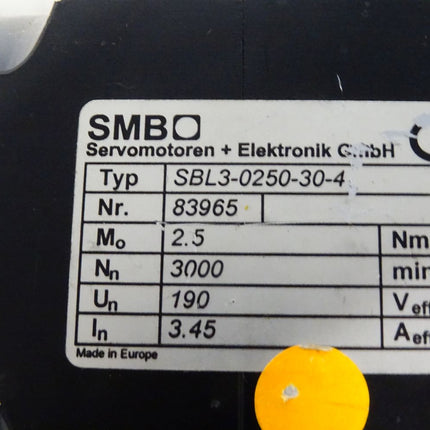 SMB Servomotor SBL3-0250-30-4 / 3000Nn 190Un 3.45In