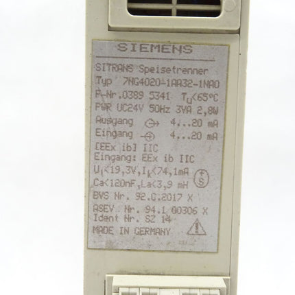 Siemens SITRANS Speisetrenner 7NG4020 (MUS) 7NG4020-A1132-1NA0