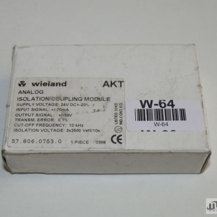NEU-OVP Wieland AKT 57.806.0753.0 Analog Isolation coupling Module