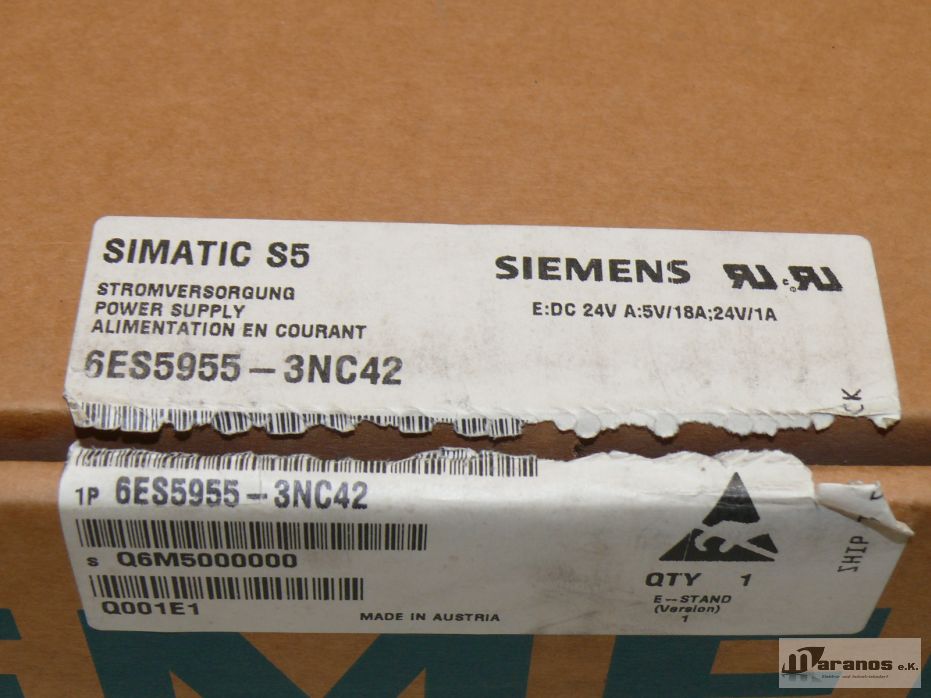 NEU-OVP Siemens 6ES5955-3NC42 Lüfterzeile 6ES5 955-3NC42 Stromversorgu – 