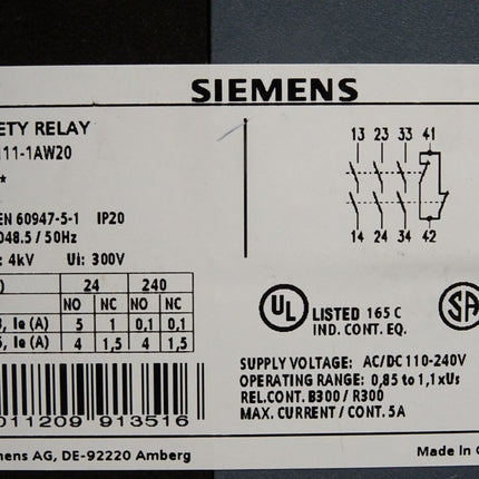 Siemens Safety Relay Sirius 3SK1111-1AW20 Sicherheitsschaltgerät - Maranos.de