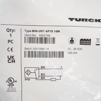 Turck Magnetfeldsensor 4685748 BIM-UNT-AP7X 10M / Neu OVP - Maranos.de