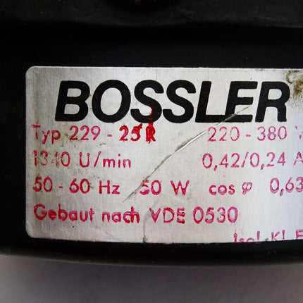 Bossler 229-25R 1340U/min Ventilatormotor 50W - Maranos.de