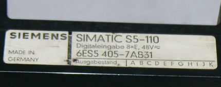 Siemens Simatic 6ES5 405-7AB31 // 6ES5405-7AB31 DIG 8xE 48V