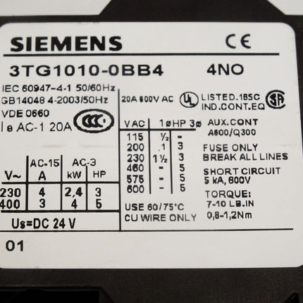 Siemens Powerrelais 3TG1010-0BB4 / Neu