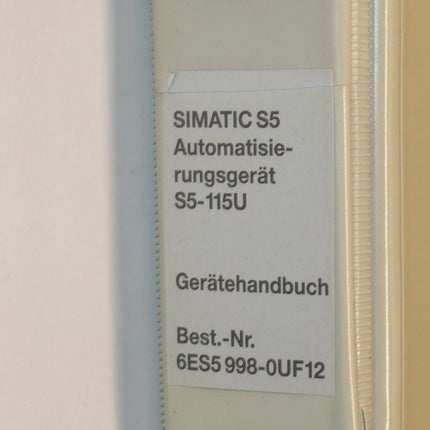 Siemens Simatic S5 Gerätehandbuch 6ES5998-OUF12 / 6ES5 998-OUF12