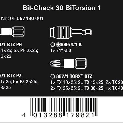 Wera Bit-Check 30 BiTorsion 1 05057430001 - Maranos.de