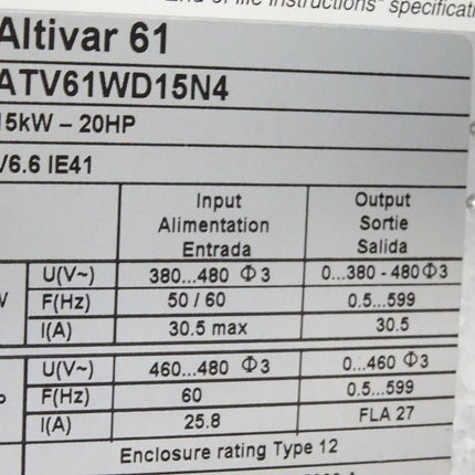 Schneider Electric Frequenzumrichter Altivar61 ATV61WD15N4 15kW - Maranos.de