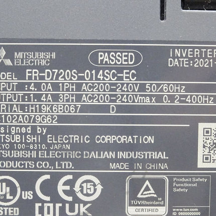 Mitsubishi Electric Umrichter D700-SC FR-D720S-014SC-EC 0,2kW - Maranos.de