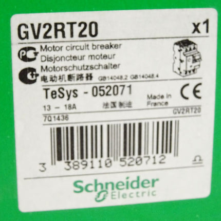 Schneider Motorschutzschalter GV2RT20 TeSys 052071 / Neu OVP - Maranos.de