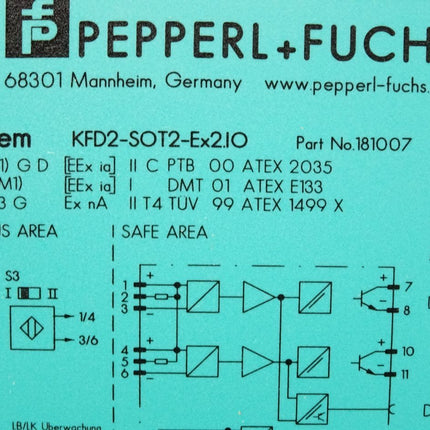 Pepperl+Fuchs 181007 Schaltverstärker KFD2-SOT2-Ex2.IO / Neuwertig OVP - Maranos.de
