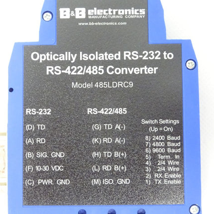 B&B Electronics 485LDRC9 Optically Isolated RS-232 to RS-244/485 neu
