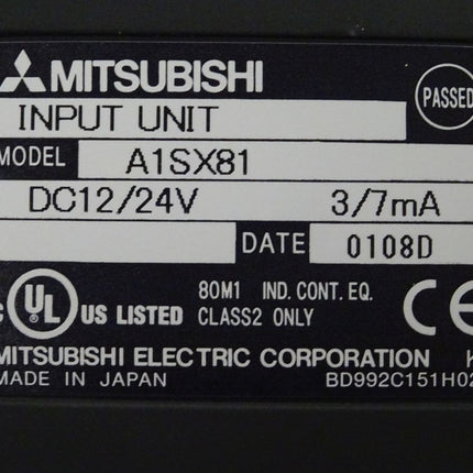 Mitsubishi A1SX81 Eingabeeinheit DC 12/24V // 3/7mA // A1S