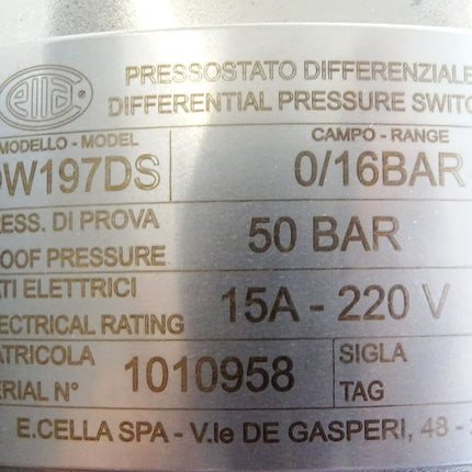 Wika Ettore Cella DW197DS Differenzdruckschalter 0/16bar / Neu
