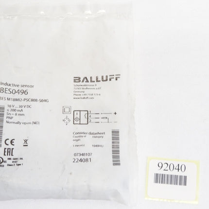 Balluff Inductive Sensor BES0496 BES M18MI2-PSC80B-S04G / Neu OVP