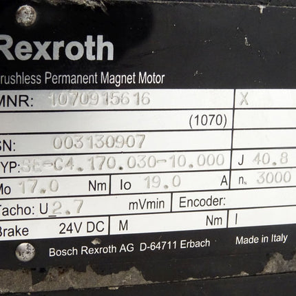 Rexroth 1070915616 SE-C4.170.030-10.000 3000RPM